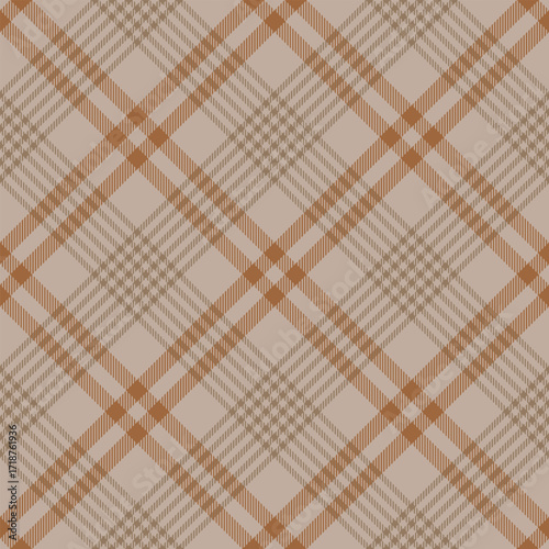 Seamless beige color check pattern. Repeating patern plaid. Checkered design for prints. Repeated tartan fabric. Vector scottish fabriс. Ekose texture. Madras flannel. Checker line. Stripe gingham

