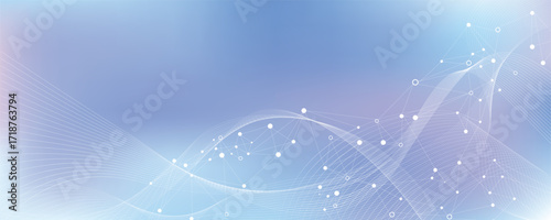 Molecular abstract structure background. Scientific vector illustration with molecule DNA. Medical, science and technology concept for banner template or header