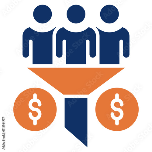 Conversion Rate solid color icon