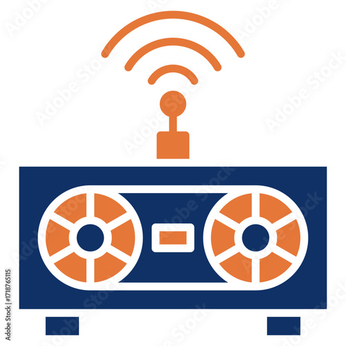 Radio-Frequency solid color icon