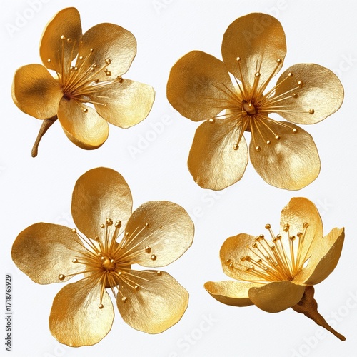 Metallic golden cherry/plum bossom/flowers for Chinese New Year. 