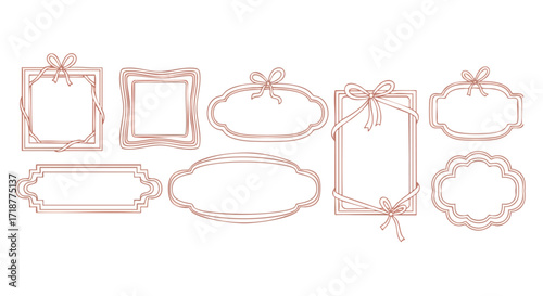 Elegant decorative frames with ribbon accents perfect for invitations, cards, and special event designs creating a charming and sophisticated touch