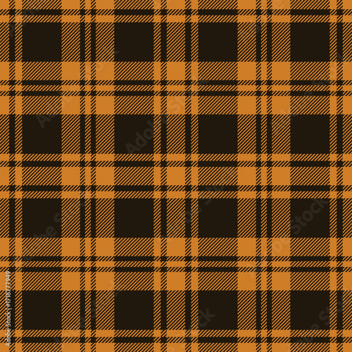 Seamless brown color check pattern. Repeating patern plaid. Checkered design for prints. Repeated tartan fabric. Vector scottish fabriс. Ekose texture. Madras flannel. Checker line. Stripe gingham