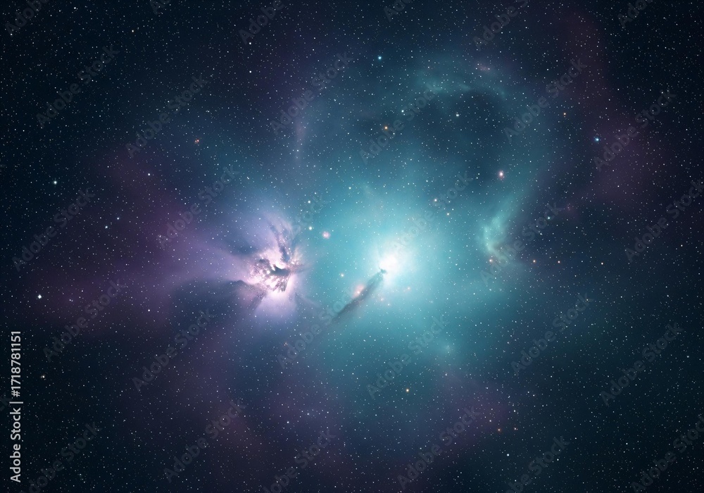 Obraz premium Stunning nebula shining in vast cosmos backdrop