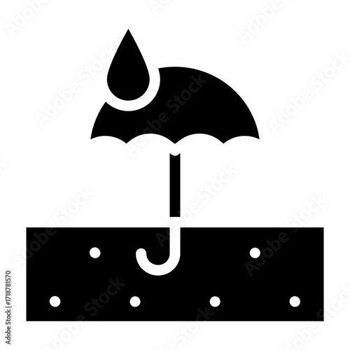 Anti Wetting Material Vector Glyph Icon Design