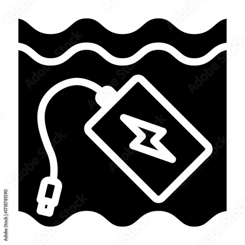 Water Resistant Power Bank Vector Glyph Icon Design