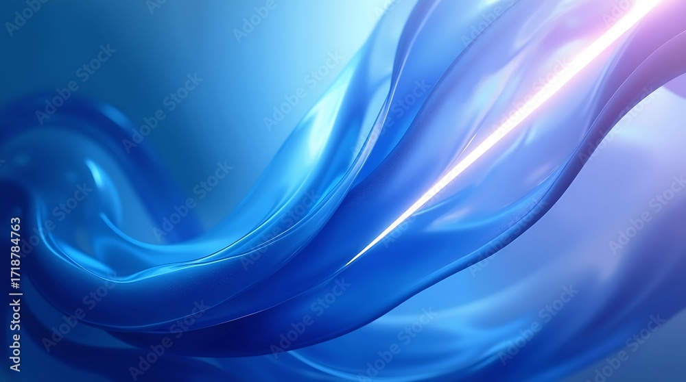 Fototapeta premium A dynamic 3D render with a silk wave and subtle light. A modern concept for elegance, motion, and luxury. Generative Ai.