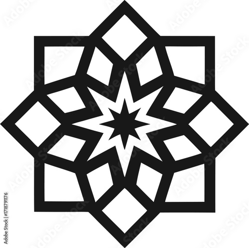 Geometric Islamic Pattern Vector Minimalist and Simple