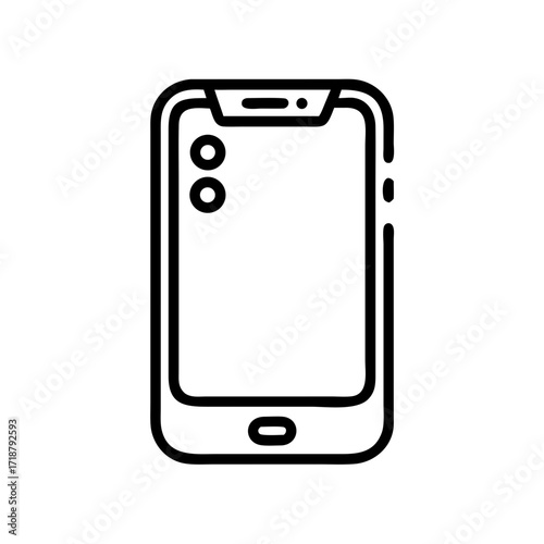 Vector art of smartphone with dual camera, a modern device