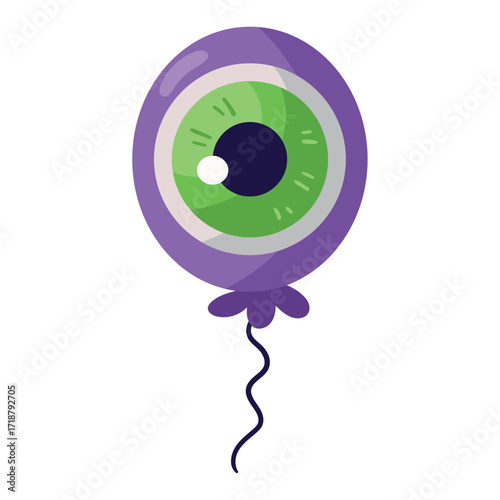 Flat Style Halloween Balloon Vector for Festive Celebrations