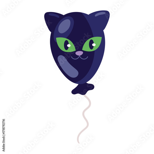 Flat Style Halloween Balloon Vector for Festive Celebrations