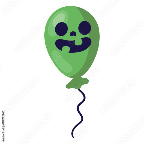 Flat Style Halloween Balloon Vector for Festive Celebrations