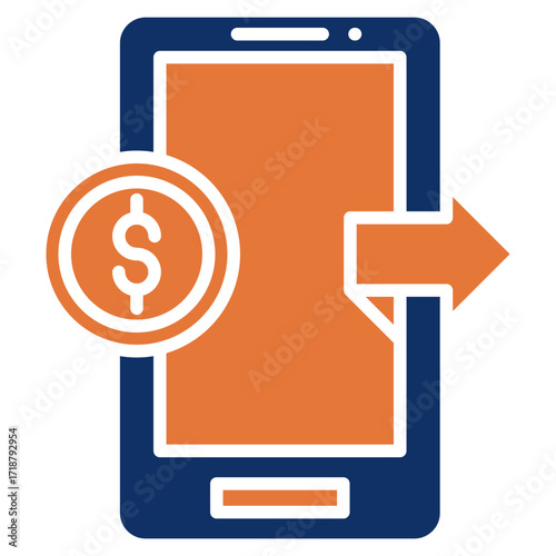 Online Banking solid color icon