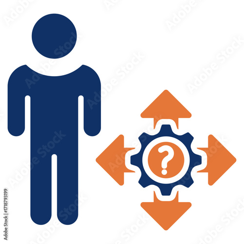 Uncertainty solid color icon