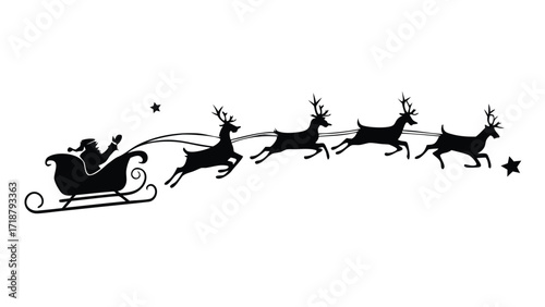 Santa sleigh and reindeer

