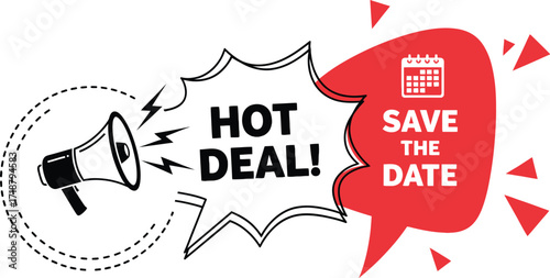 Hot deal save the date promotion marketing announcement special