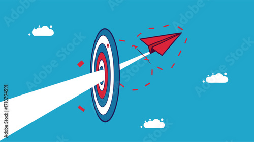 Leaders break records and achieve goals. The paper rocket hit the target

