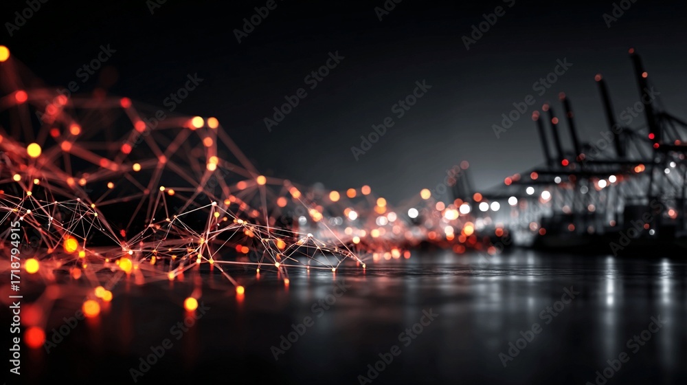 Fototapeta premium How Blockchain Will Enable Efficient Global Supply Chains: Smart Contracts, Transparency, and Traceability Will Revolutionize Logistics, Reducing Costs and Improving Product Delivery Times Worldwide.