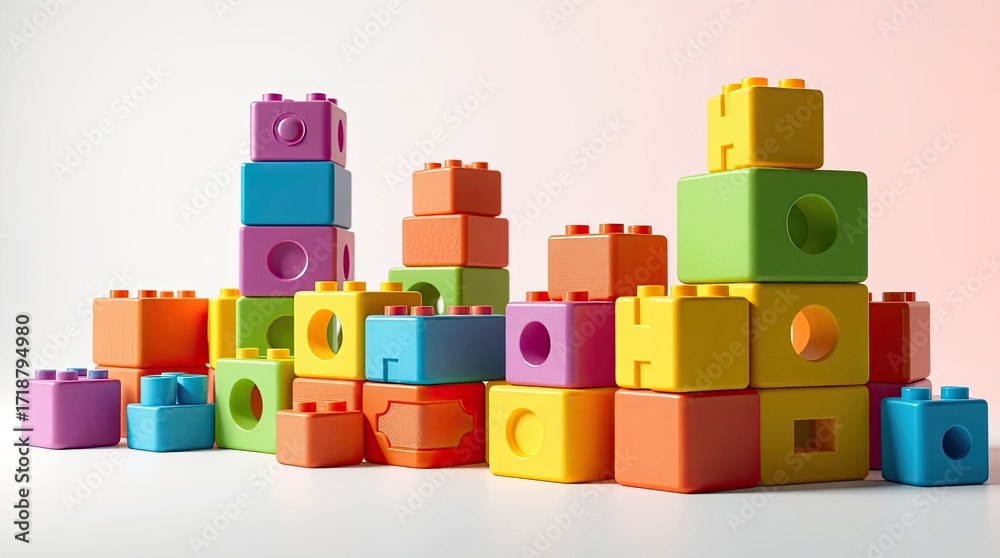 Obraz premium happy birthday text with colorful blocks