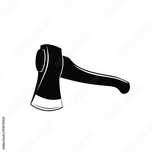 Vector illustration of illustration of black axe head and handle