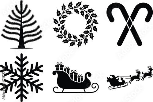 Christmas Element Silhouette Bundle Set