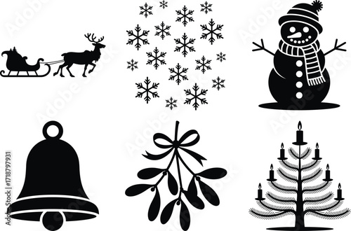 Christmas Element Silhouette Bundle Set