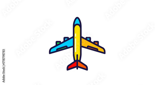 Colorful airplane vector illustration for travel agency and airline company promotion and design projects