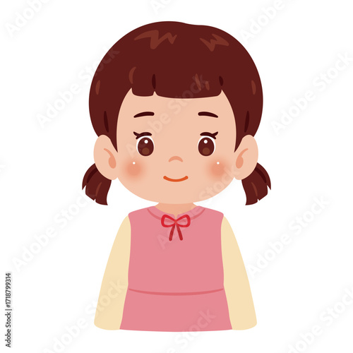 女の子の上半身イラスト／An illustration of a girl's upper body