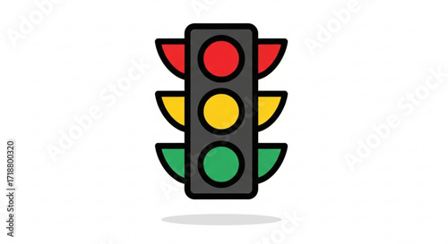 Traffic light illustration for road safety and transportation with red yellow and green lights vector
