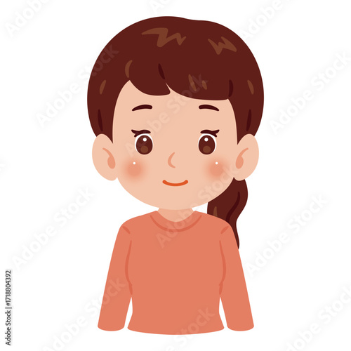 女性の上半身イラスト／An illustration of a woman's upper body
