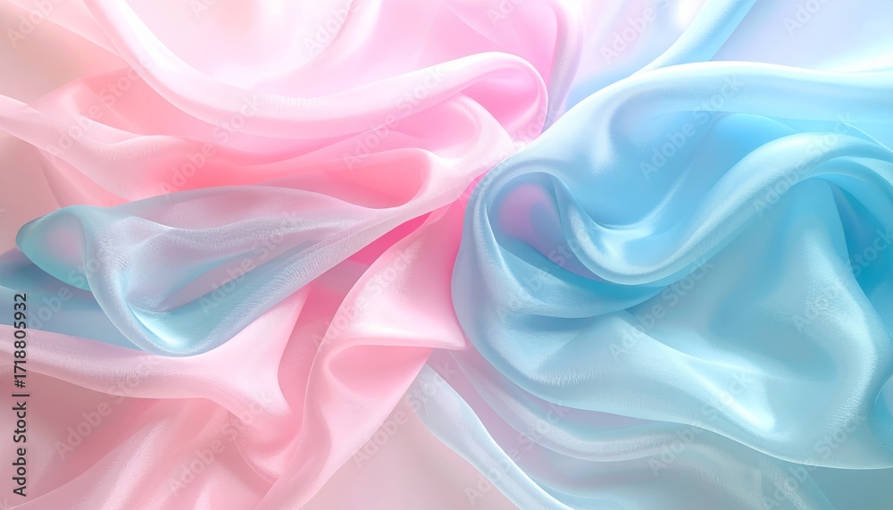 Fototapeta premium Flowing pink silk fabric texture with soft waves and light creating an elegant abstract background design