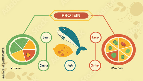 Infographic showing protein sources and nutritional benefits
