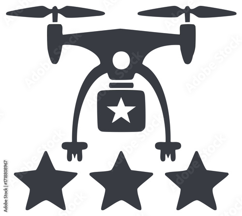 Drone Technology Delivers Positive Star Rating Service Illustration