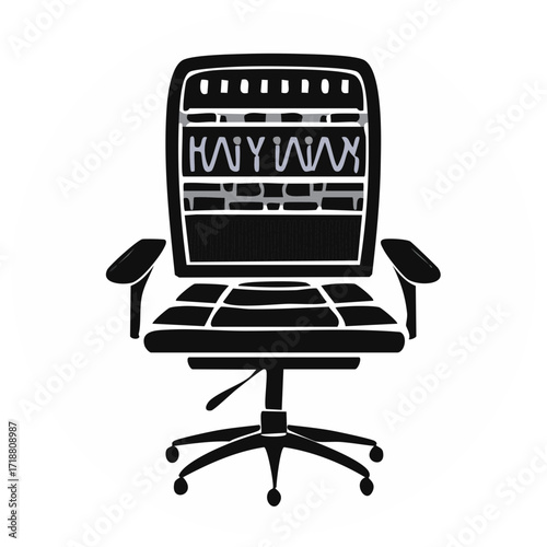 Ergonomic office chair vector illustration icon