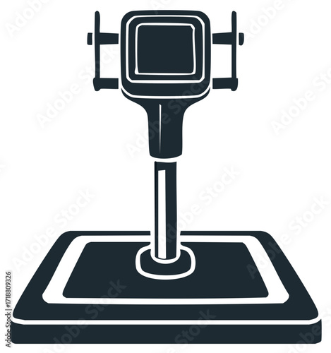 Vibrating plate compactor machine icon for construction and groundwork