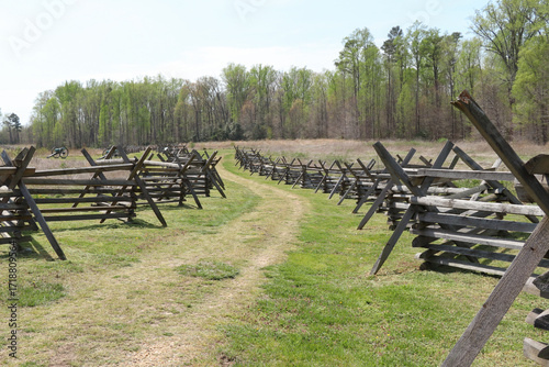 Row of Zig-zag Fences at Gaines' Mill Battlefield