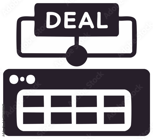 E-commerce website deal and online marketplace icon for digital shopping and transactions