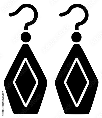 Geometric Gemstone Pendant Earrings Stylized Silhouette