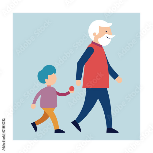 Grandpa child walk