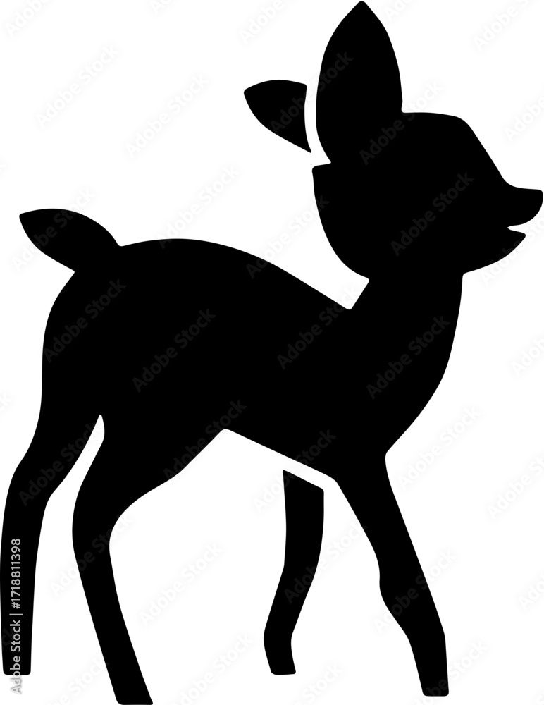 Obraz premium Young Deer Silhouette Collection