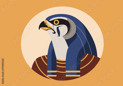 A stylized depiction of Horus the Egyptian god in vector graphic format