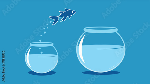 Think big and ambitious. The fish jumped from the small fish bowl to the big fish bowl

