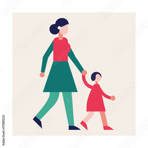 Mother child walk