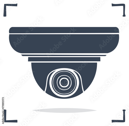 Dome Security Camera in Grey Tone Surveillance and Digital Monitoring System