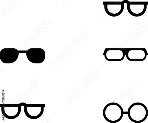 Colorful Glasses Icons Set Vector