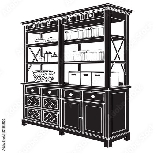 Black storage and organization Silhouette Vector, High Quality Illustration on White Background