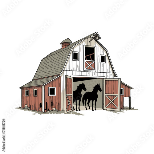 horse farm animal equine stable equestrian brown ranch