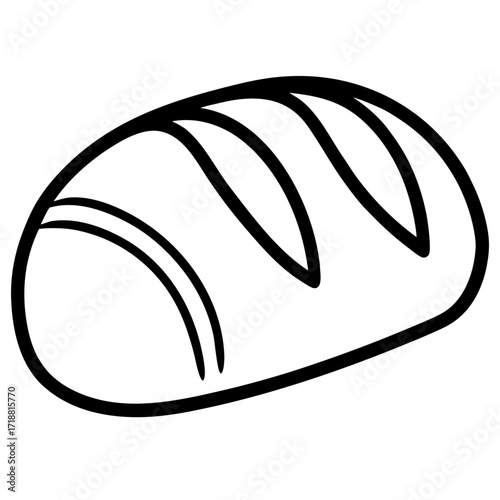 Bread Loaf Icon Vector | Bakery Food Symbol Printable Graphic Design