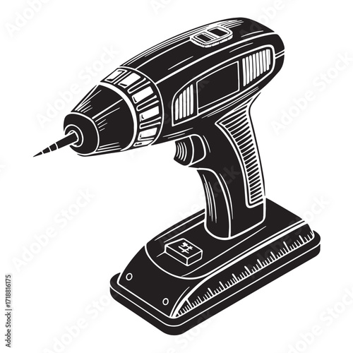 Black stud finder Silhouette Vector, High Quality Illustration on White Background