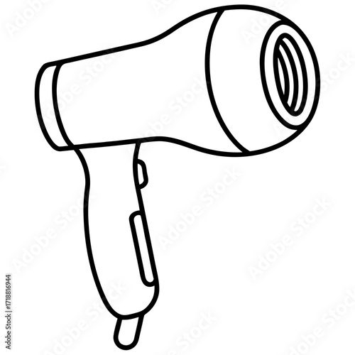 Printable hairdryer vector graphic for salon, beauty, and hair care designs.